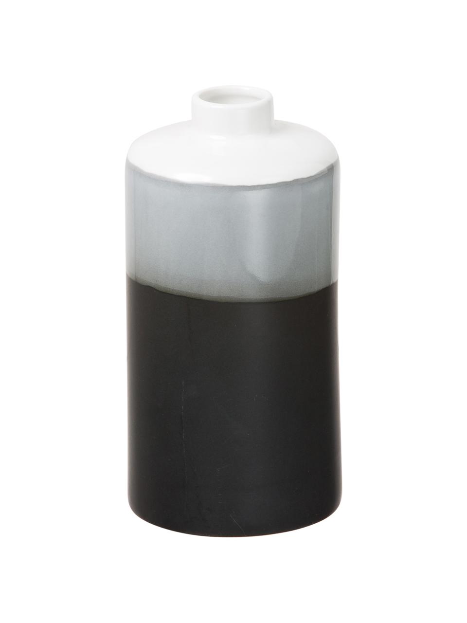 Vase en porcelaine Brixa, 3 élém., Noir, gris, blanc, mat