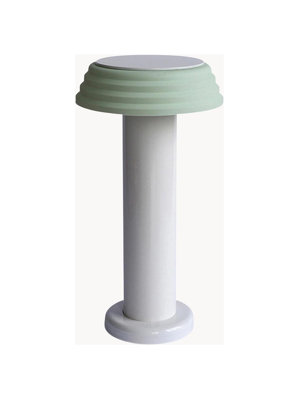 Lámpara de mesa pequeña LED regulable PL1, Pantalla: silicona, Estructura: metal recubierto, Cable: plástico, Blanco, verde claro, Ø 13 x Al 24 cm