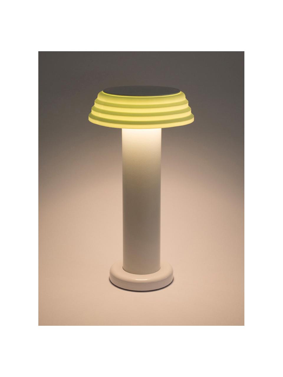 Kleine mobile LED-Tischlampe PL1, dimmbar, Lampenschirm: Silikon, Weiß, Hellgrün, Ø 13 x H 24 cm