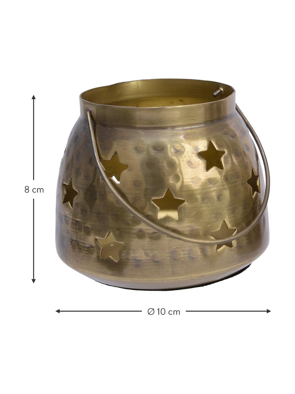 Teelichthalter-Set Gloria, 2-tlg., Metall, Messingfarben, Silberfarben, Je Ø 10 x H 8 cm