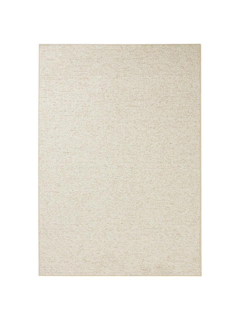 Tapis rond noué Lyon, Blanc crème, larg. 140 x long. 200 cm