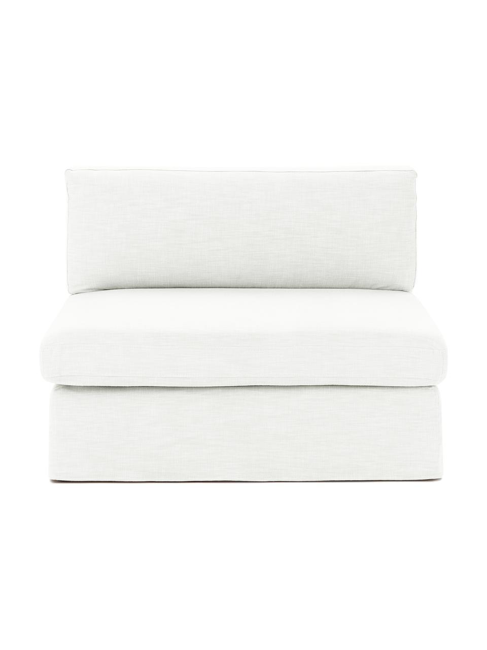 Modulo centrale Russell, Rivestimento: 100% cotone Con 50.000 ci, Struttura: legno di pino massiccio c, Piedini: plastica, Tessuto bianco crema, Larg. 103 x Alt. 77 cm