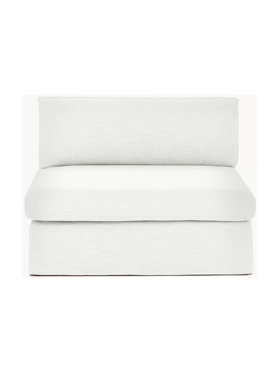 Modulo centrale con rivestimento sfoderabile Russell, Rivestimento: 100% cotone Con 50.000 ci, Struttura: legno di pino massiccio c, Gambe: plastica, Tessuto bianco latte, Larg. 103 x Prof. 103 cm