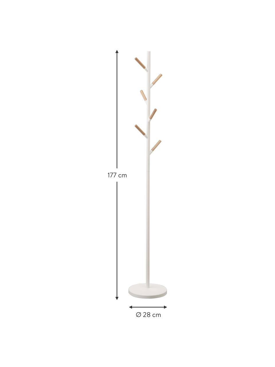 Kapstok Plain van metaal, Wit, Ø 28 x H 177 cm