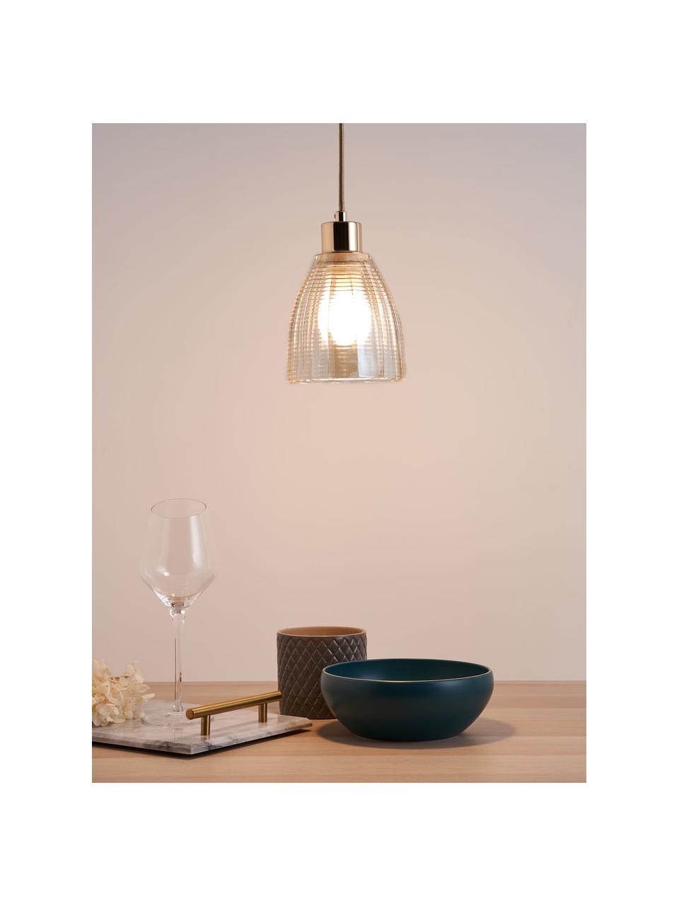 Lampa wisząca ze szkła Gleaming, Odcienie złotego, odcienie bursztynowego, Ø 13 x W 14 cm