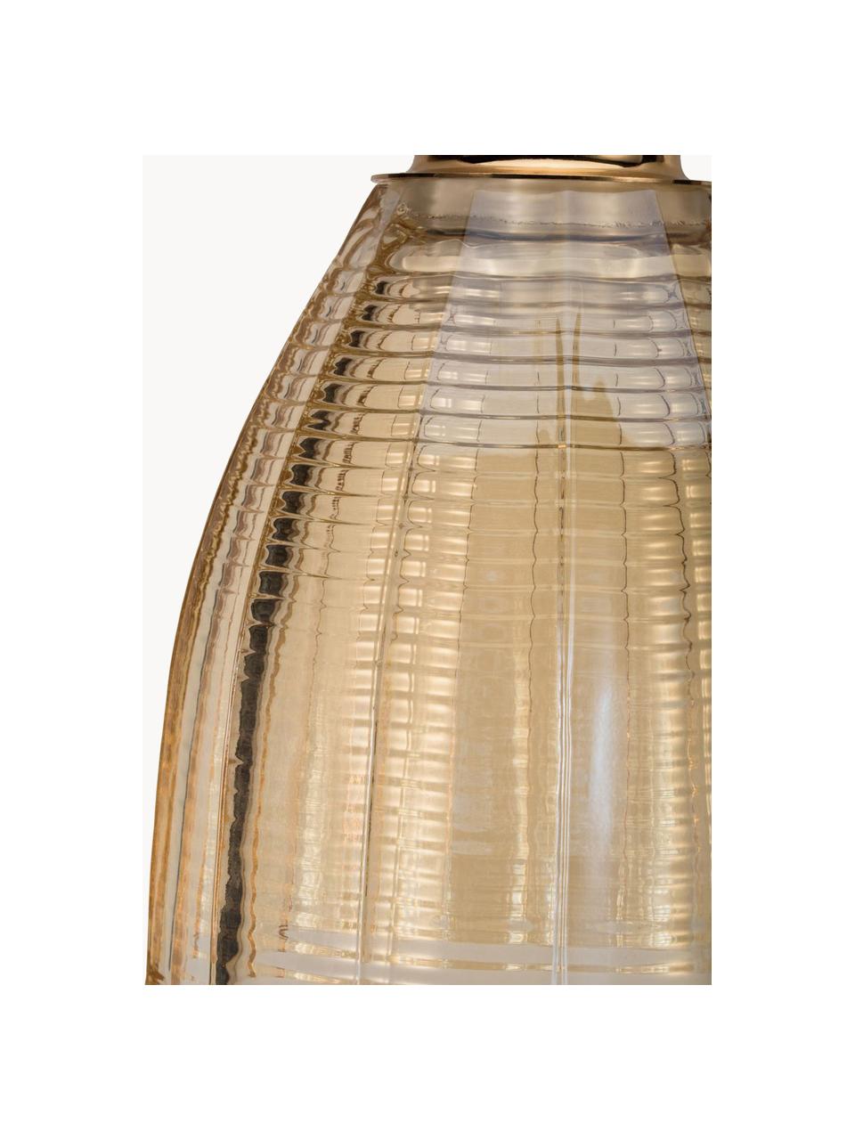 Kleine Pendelleuchte Gleaming Gold aus Glas, Lampenschirm: Glas, Baldachin: Metall, Dekor: Metall, Goldfarben, Ø 13 x H 14 cm