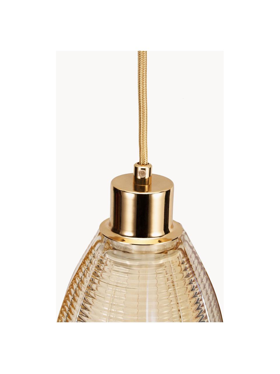 Petite suspension en verre Gleaming Gold, Doré, Ø 13 x haut. 14 cm