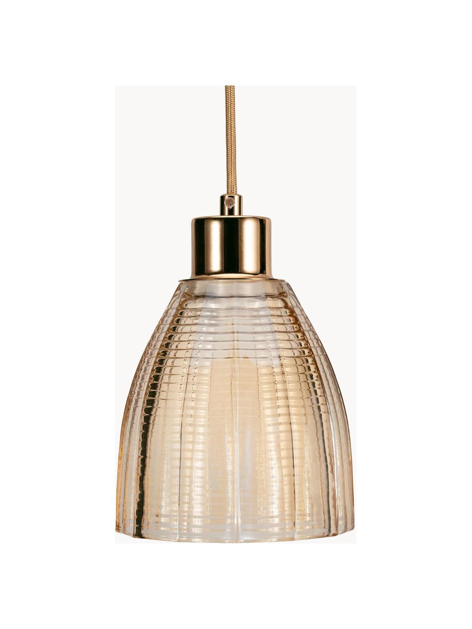 Lampa wisząca ze szkła Gleaming Gold, Odcienie złotego, transparentny, Ø 13 x W 14 cm