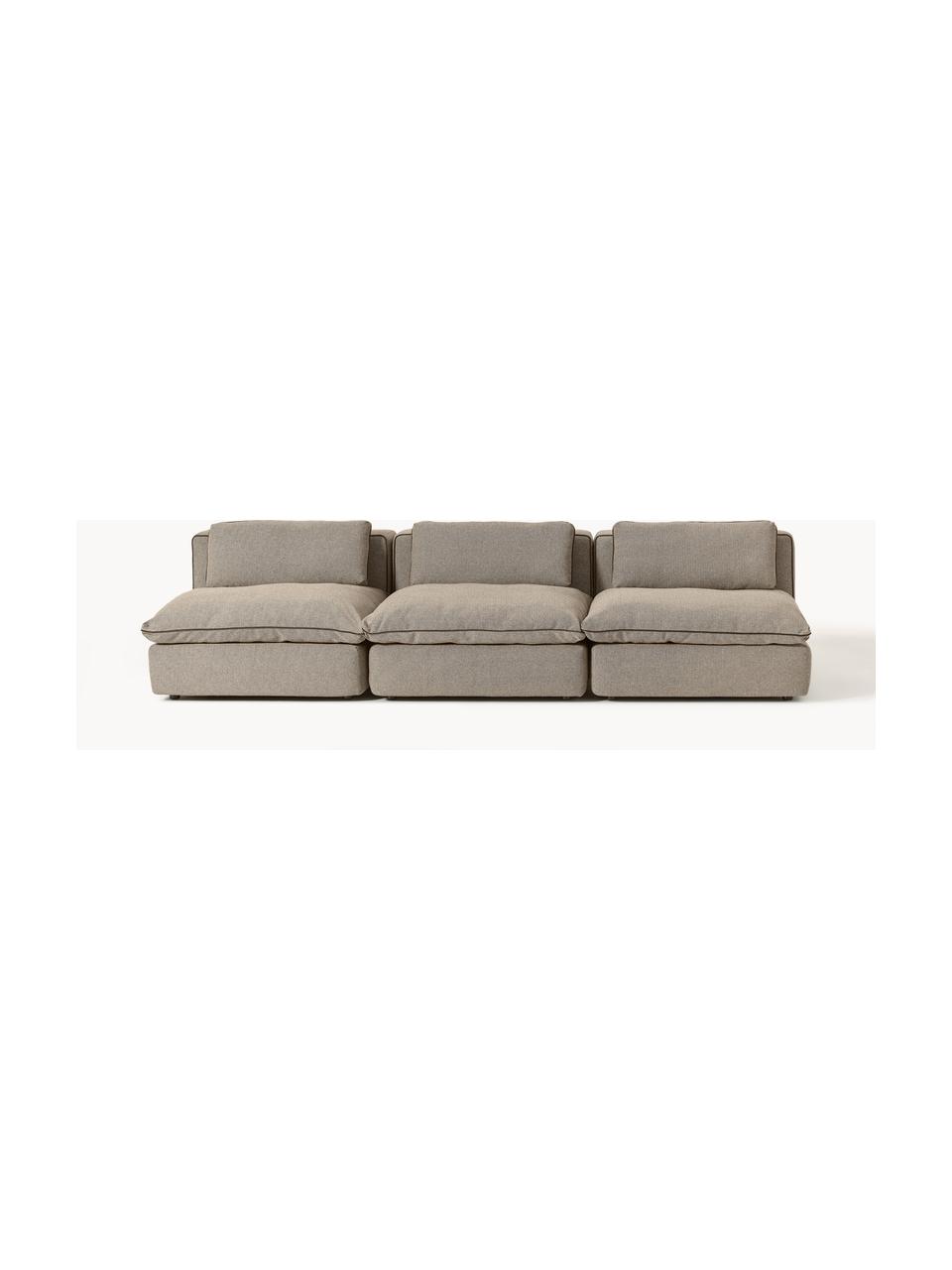 Modulares Sofa Felix (3-Sitzer), Bezug: 100 % Polyester Der strap, Gestell: Massives Kiefern- und Fic, Webstoff Greige, B 300 x T 110 cm