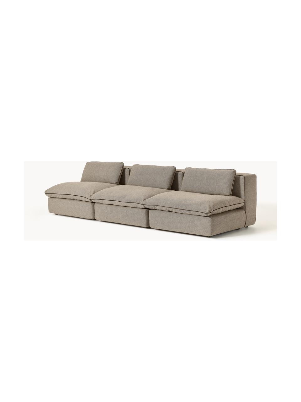 Modulares Sofa Felix (3-Sitzer), Bezug: 100 % Polyester Der strap, Gestell: Massives Kiefern- und Fic, Füße: Kunststoff Dieses Produkt, Webstoff Greige, B 300 x T 110 cm