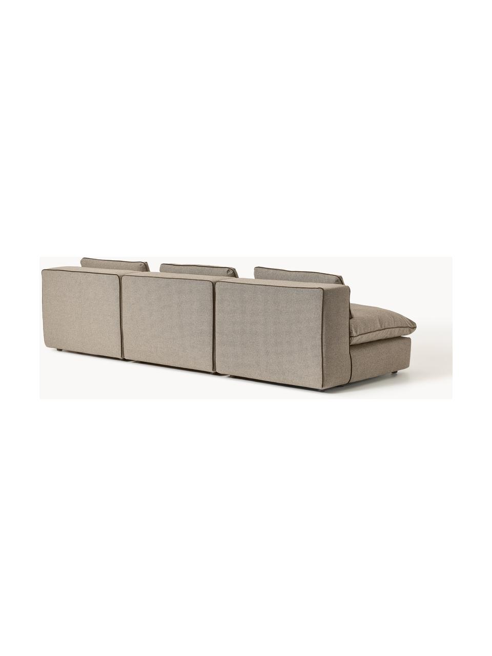 Modulares Sofa Felix (3-Sitzer), Bezug: 100 % Polyester Der strap, Gestell: Massives Kiefern- und Fic, Webstoff Greige, B 300 x T 110 cm