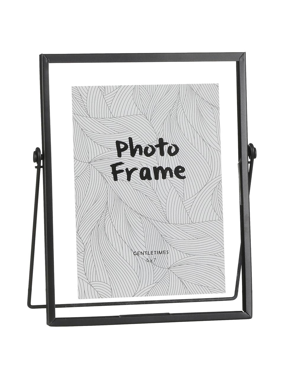 Portafoto da tavolo nero Aimee, Cornice: metallo, Cornice: nero Frontale: trasparente, 13 x 18 cm