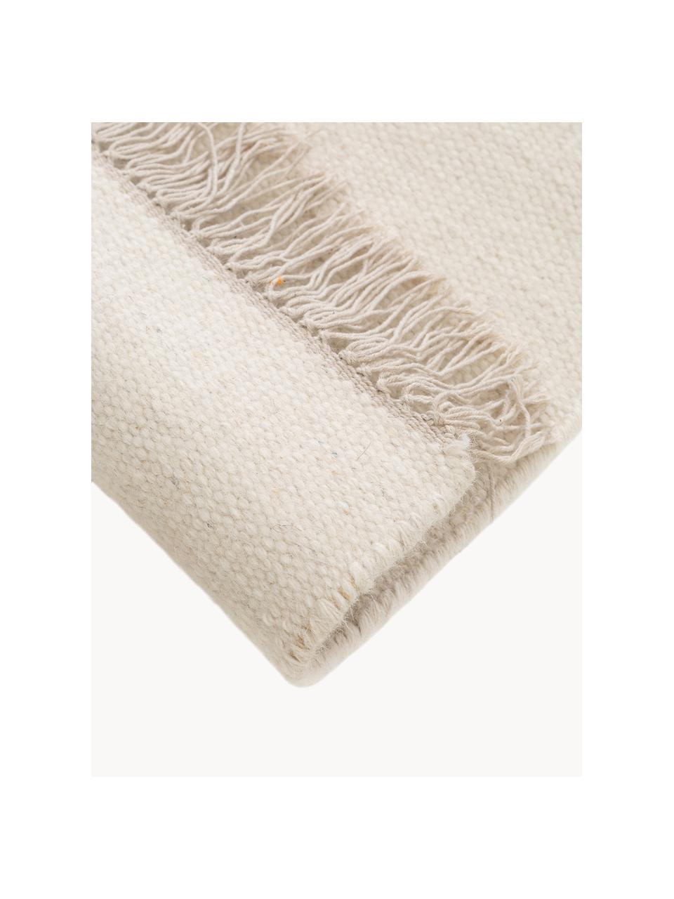 Alfombra artesanal de lana con flecos Liv, 80% algodón, 20% poliéster

Las alfombras de lana se pueden aflojar durante las primeras semanas de uso, la pelusa se reduce con el uso diario., Beige claro, An 80 x L 150 cm (Tamaño XS)