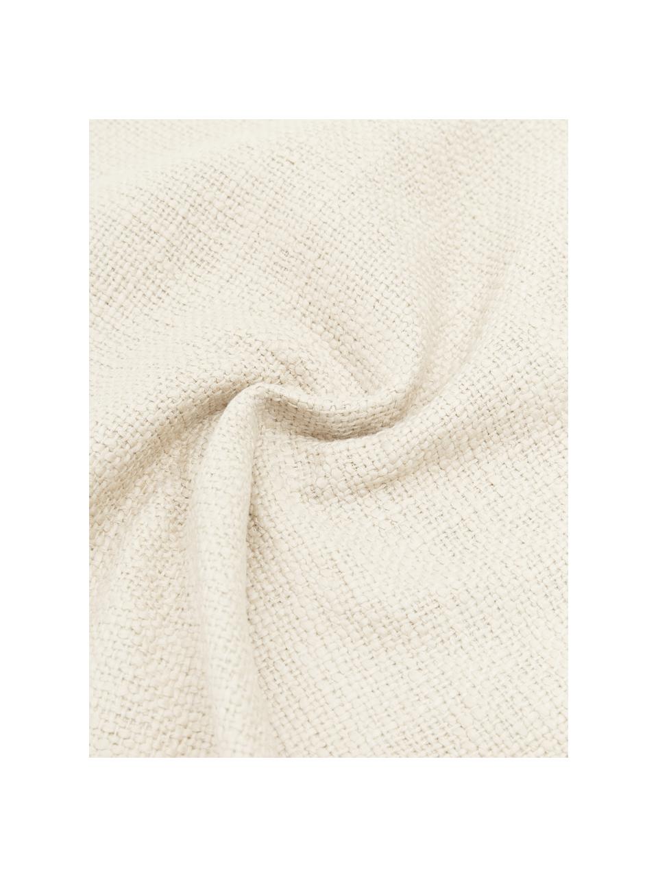 Housse de coussin blanc crème Penny, 100 % coton, Blanc crème, larg. 45 x long. 45 cm