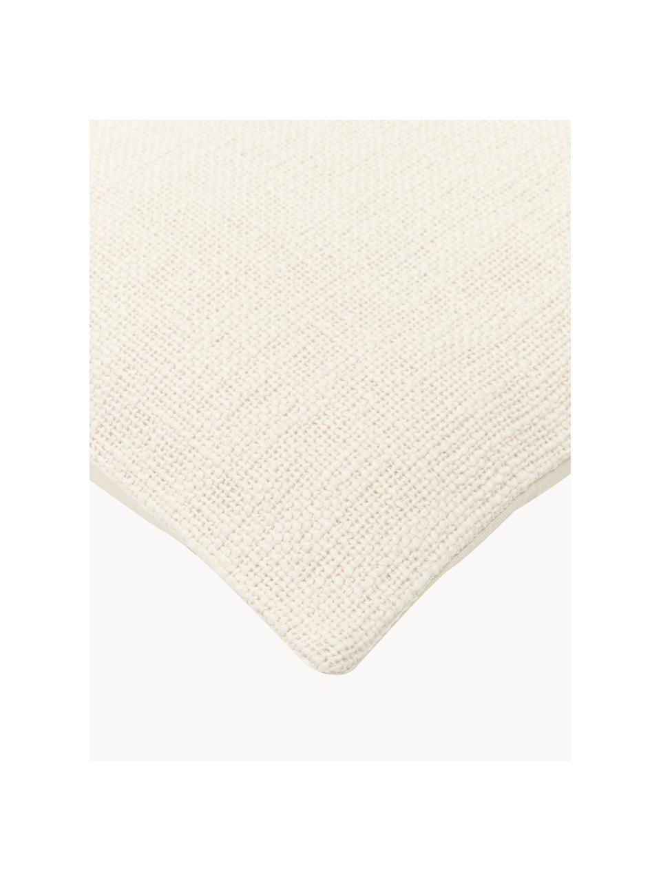 Housse de coussin blanc crème Penny, 100 % coton, Blanc crème, larg. 45 x long. 45 cm