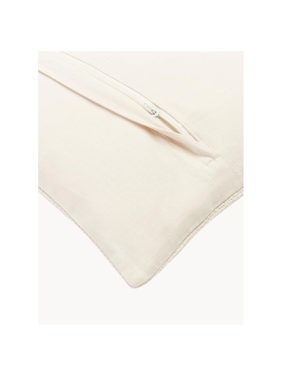 Housse de coussin blanc crème Penny, 100 % coton, Blanc crème, larg. 45 x long. 45 cm