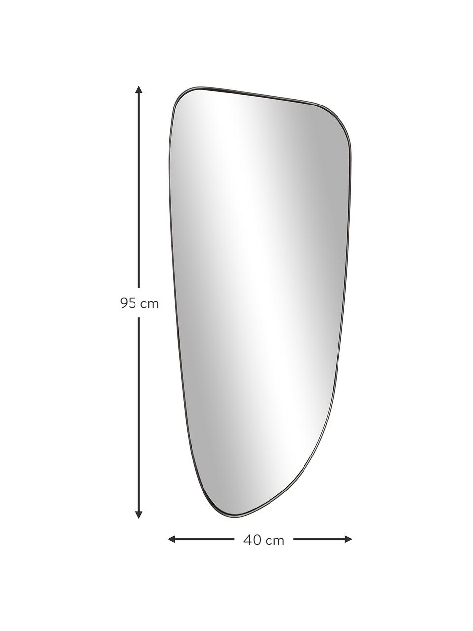 Espejo de pared curvo Oiva, Parte trasera: tablero de fibras de dens, Espejo: cristal, Negro, An 40 x Al 95 cm
