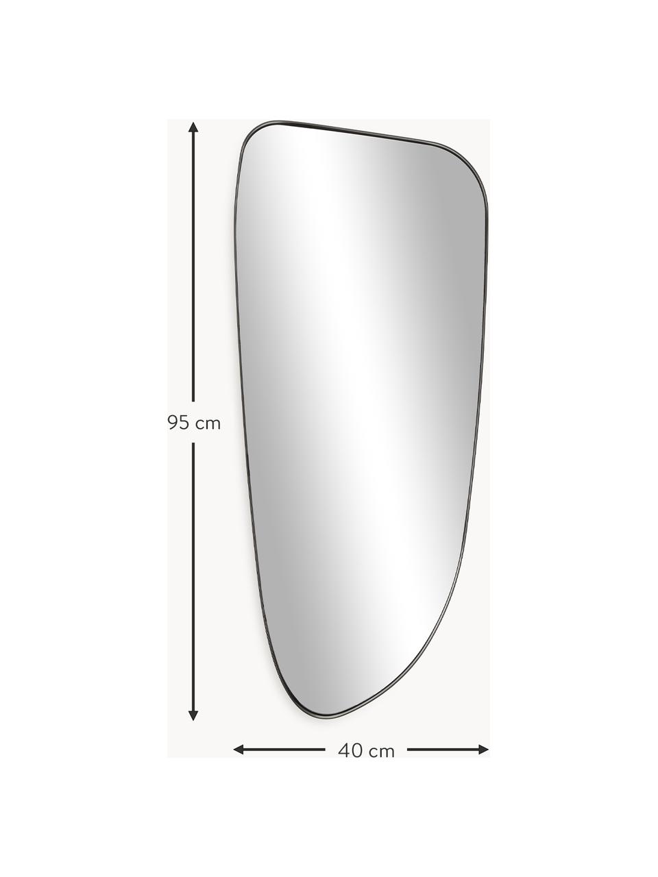 Wandspiegel Oiva in geschwungener Form, Rückseite: Mitteldichte Holzfaserpla, Spiegelfläche: Spiegelglas, Schwarz, B 40 x H 95 cm