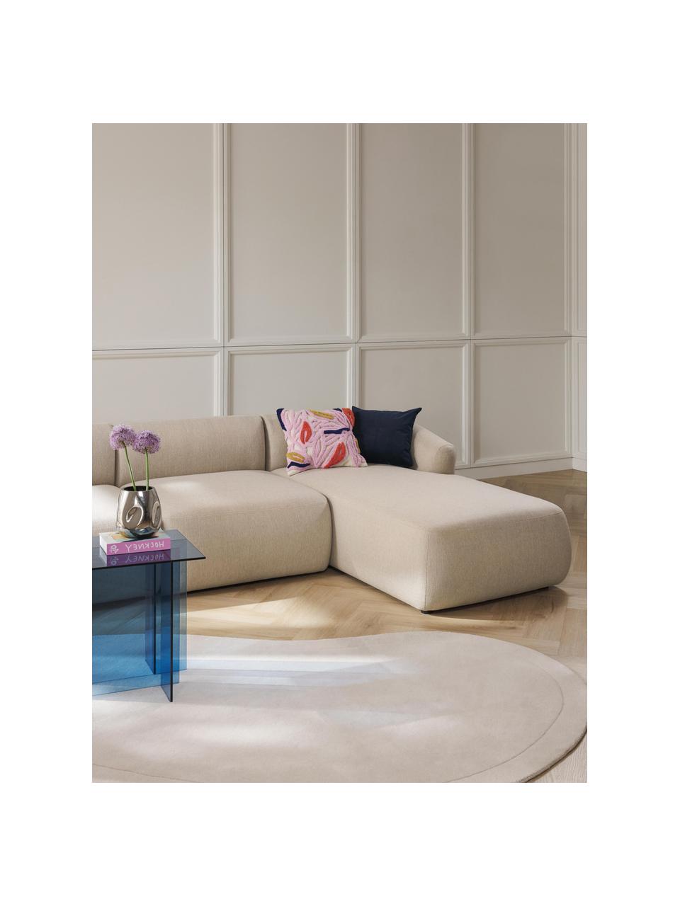 Modulares Ecksofa Sofia (3-Sitzer), Bezug: 100 % Polypropylen Der ho, Gestell: Fichtenholz, Spanplatte, , Füße: Kunststoff, Webstoff Beige, B 272 x T 160 cm, Eckteil rechts