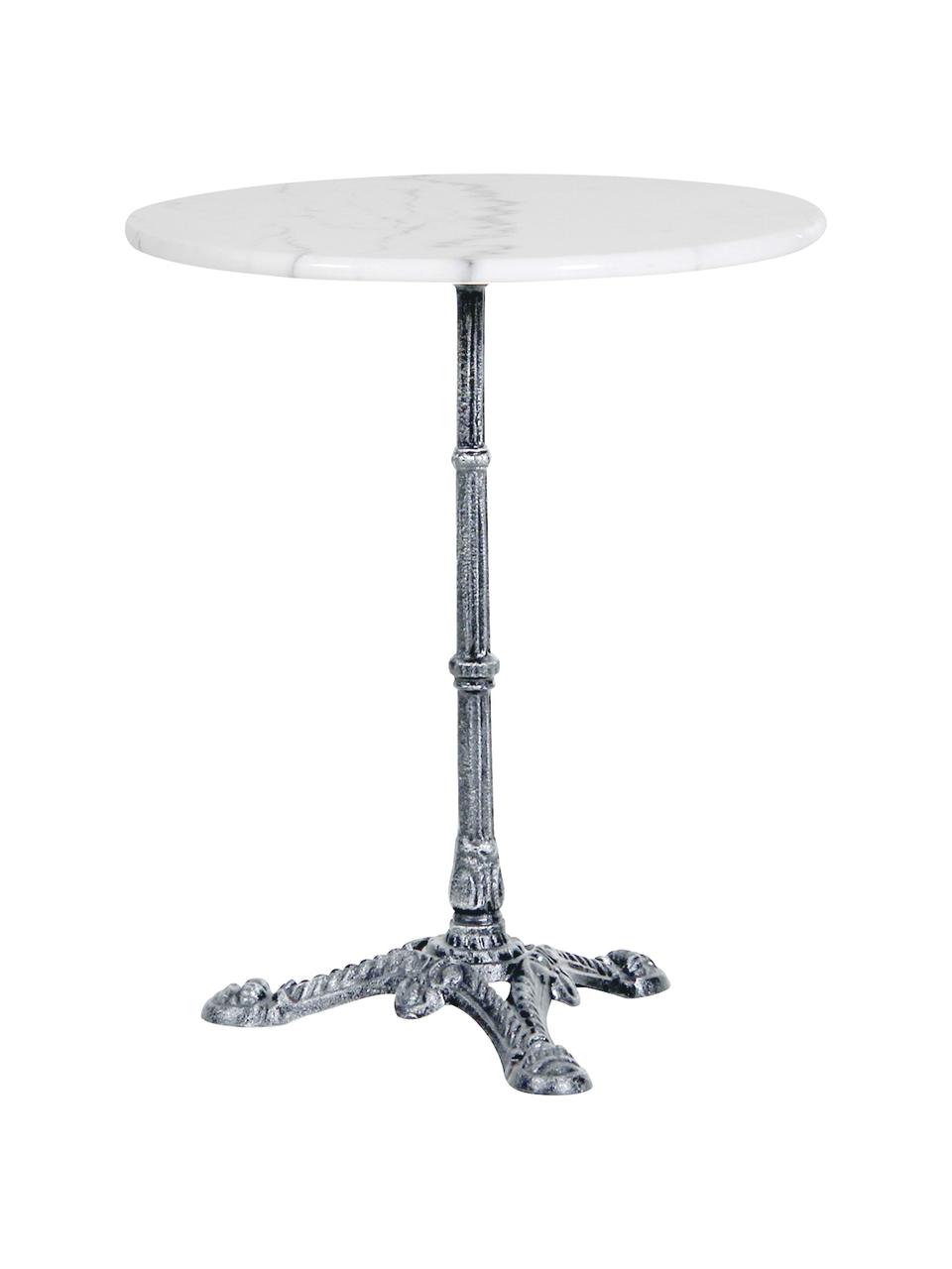 Okrúhly bistro stôl s mramorovou doskou Loire,  Ø 60 cm, Biela, Ø 60 x V 72 cm