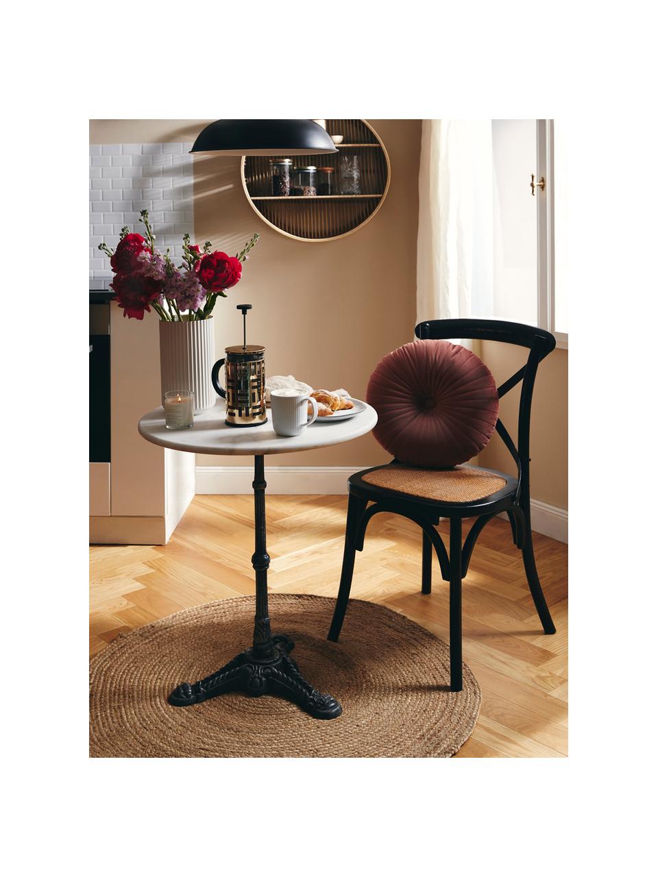 Okrúhly bistro stôl s mramorovou doskou Loire,  Ø 60 cm, Biela, Ø 60 x V 72 cm