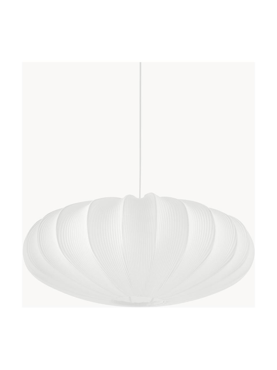 Stoffen hanglamp Mamsell, Lampenkap: 60% polyester, 40% rayon, Wit, Ø 55 x H 21 cm