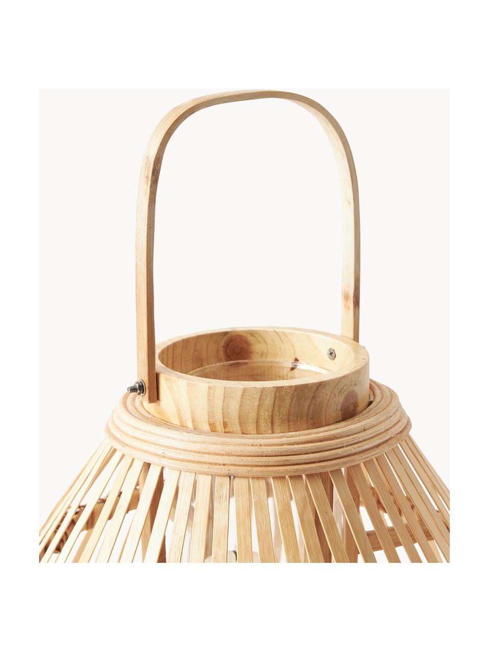 Lanterne Roshni, haut. 37 cm, Bois clair, Ø 40 x haut. 37 cm