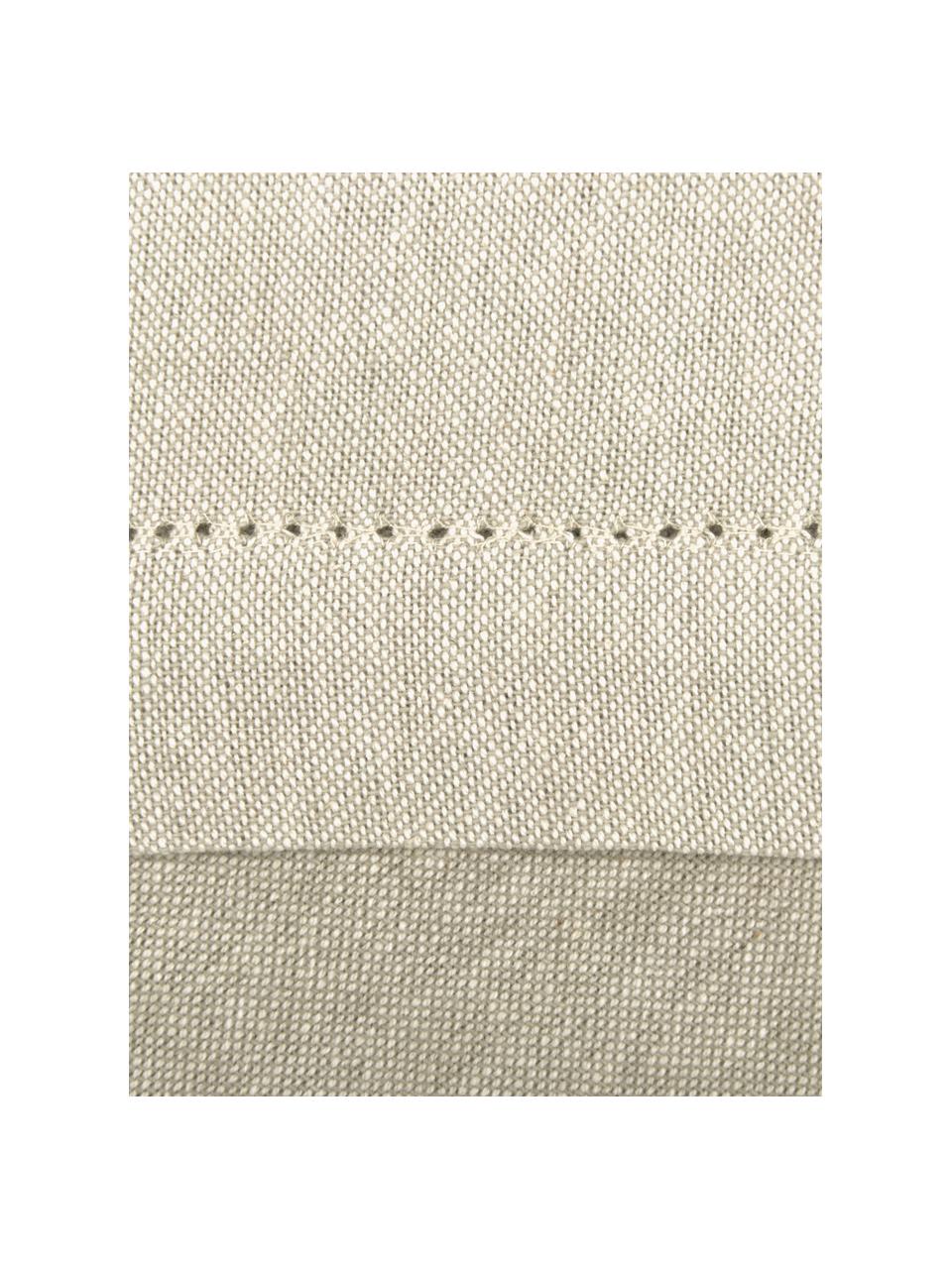 Nappe faite main avec surjet décoratif Indi, Coton, Beige, 6-8 personnes (long. 250 x larg. 140 cm)