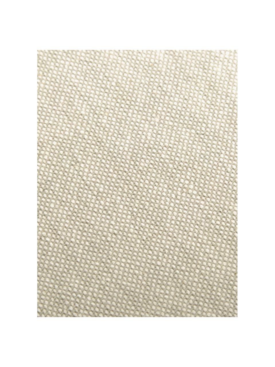 Nappe faite main avec surjet décoratif Indi, Coton, Beige, 6-8 personnes (long. 250 x larg. 140 cm)