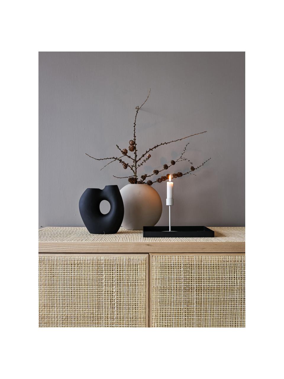 Bandeja decorativa Tray, Acero inoxidable con pintura en polvo, Negro, L 50 x An 18 cm
