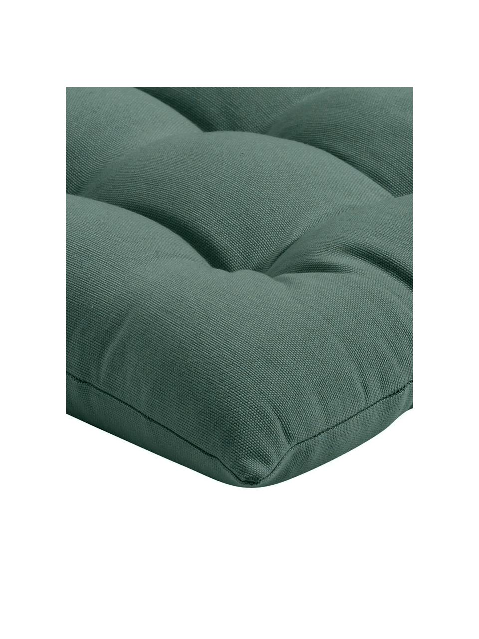 Cojín para silla de algodón Ava, Funda: 100% algodón, Verde oscuro, An 40 x L 40 cm
