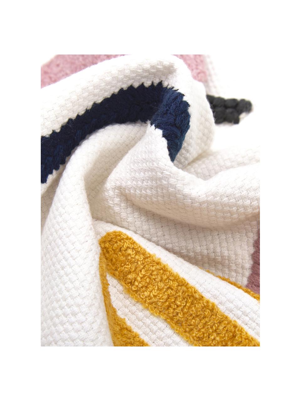 Federa arredo con ornamento Adin, Cotone, Fronte: multicolore Retro: bianco, Larg. 45 x Lung. 45 cm