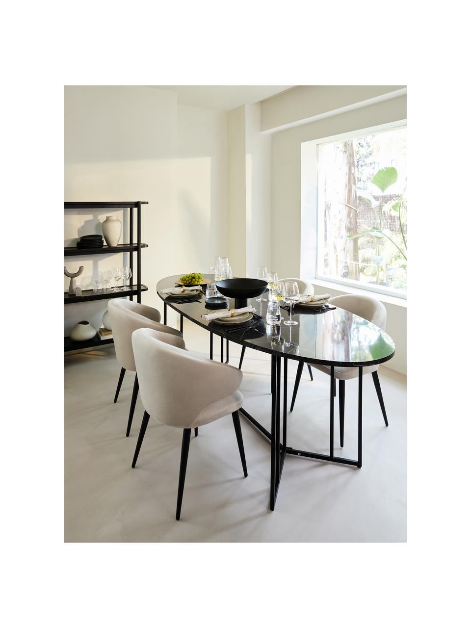 Oválný jídelní stůl z mangového dřeva Luca, 240 x 100 cm, Černá, Š 240 cm, H 100 cm