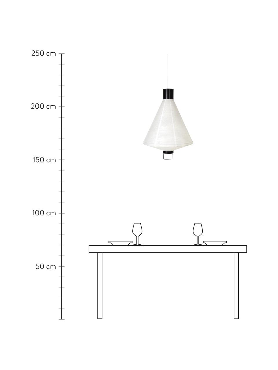 Lámpara de techo Ritta, estilo moderno, Pantalla: papel, Estructura: metal recubierto, Cable: cubierto en tela, Blanco, negro, Ø 47 x Al 68 cm