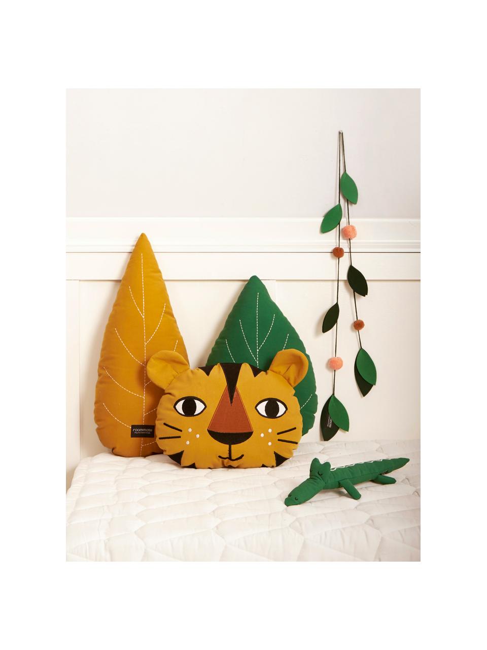 Coussin pour enfant Tiger, avec garnissage, Jaune ocre, noir, larg. 30 x long. 40 cm