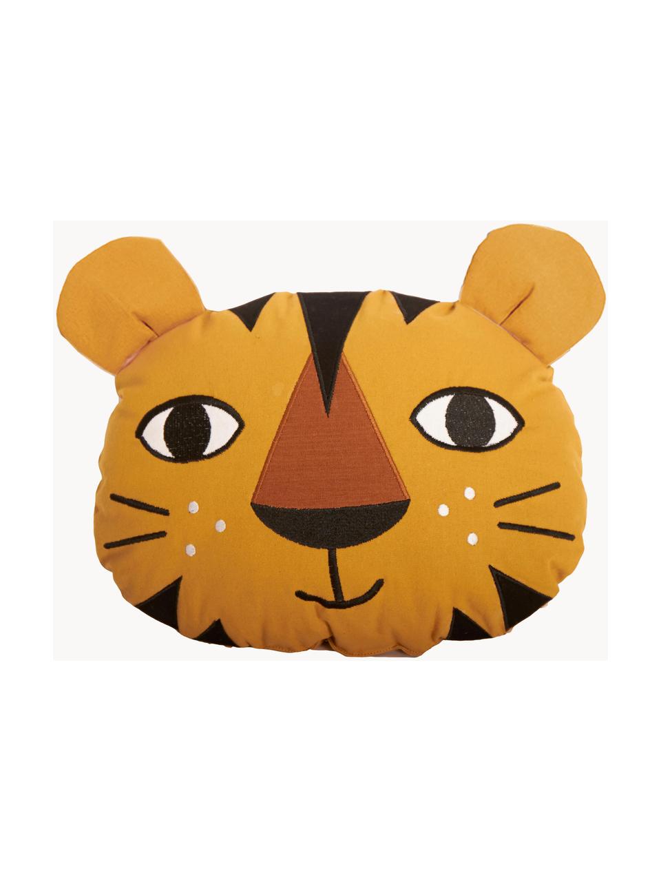 Coussin pour enfant Tiger, avec garnissage, Jaune ocre, noir, larg. 30 x long. 40 cm