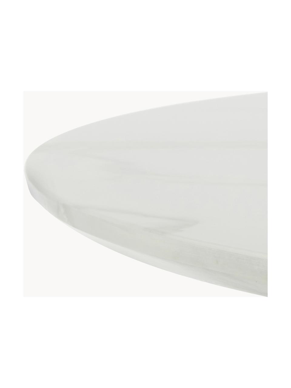 Table ronde aspect marbre Karla, Ø 90 cm, Blanc marbré, noir, Ø 90 x haut. 75 cm