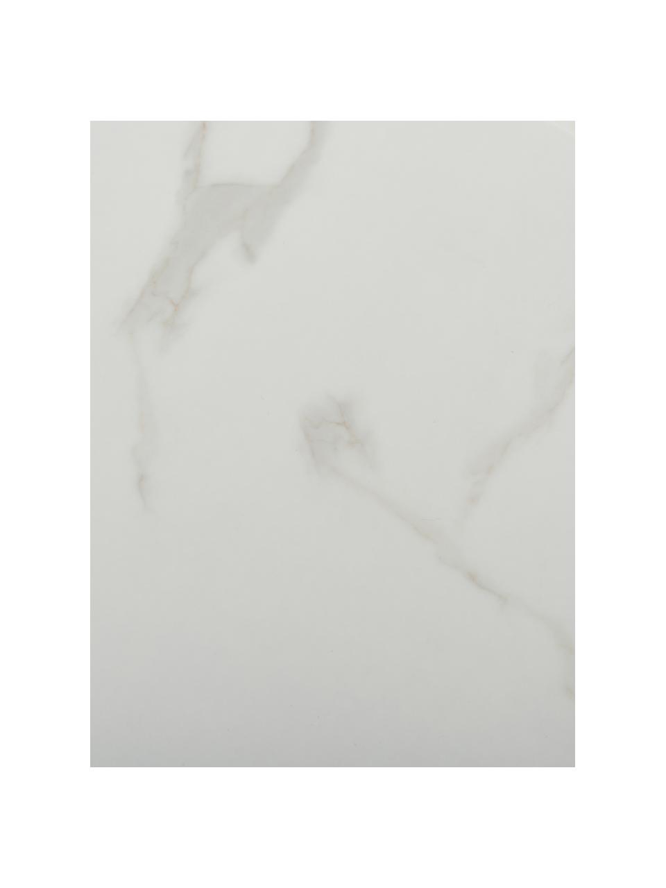 Table ronde aspect marbre Karla, Ø 90 cm, Blanc marbré, noir, Ø 90 x haut. 75 cm