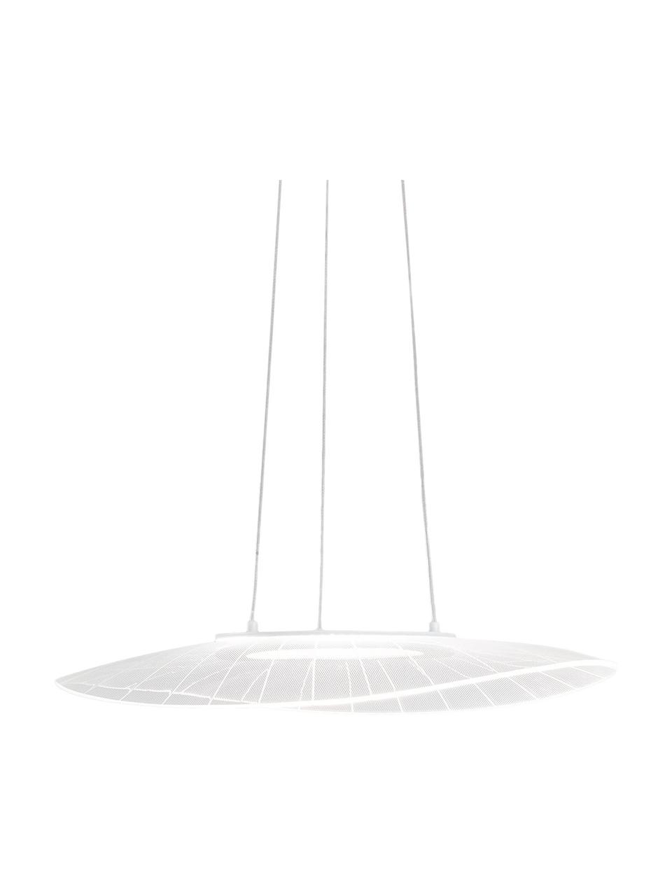 Design LED hanglamp Vela, Lampenkap: metaal, methacrylaat, Baldakijn: gecoat metaal, Wit, B 59  x D 43 cm