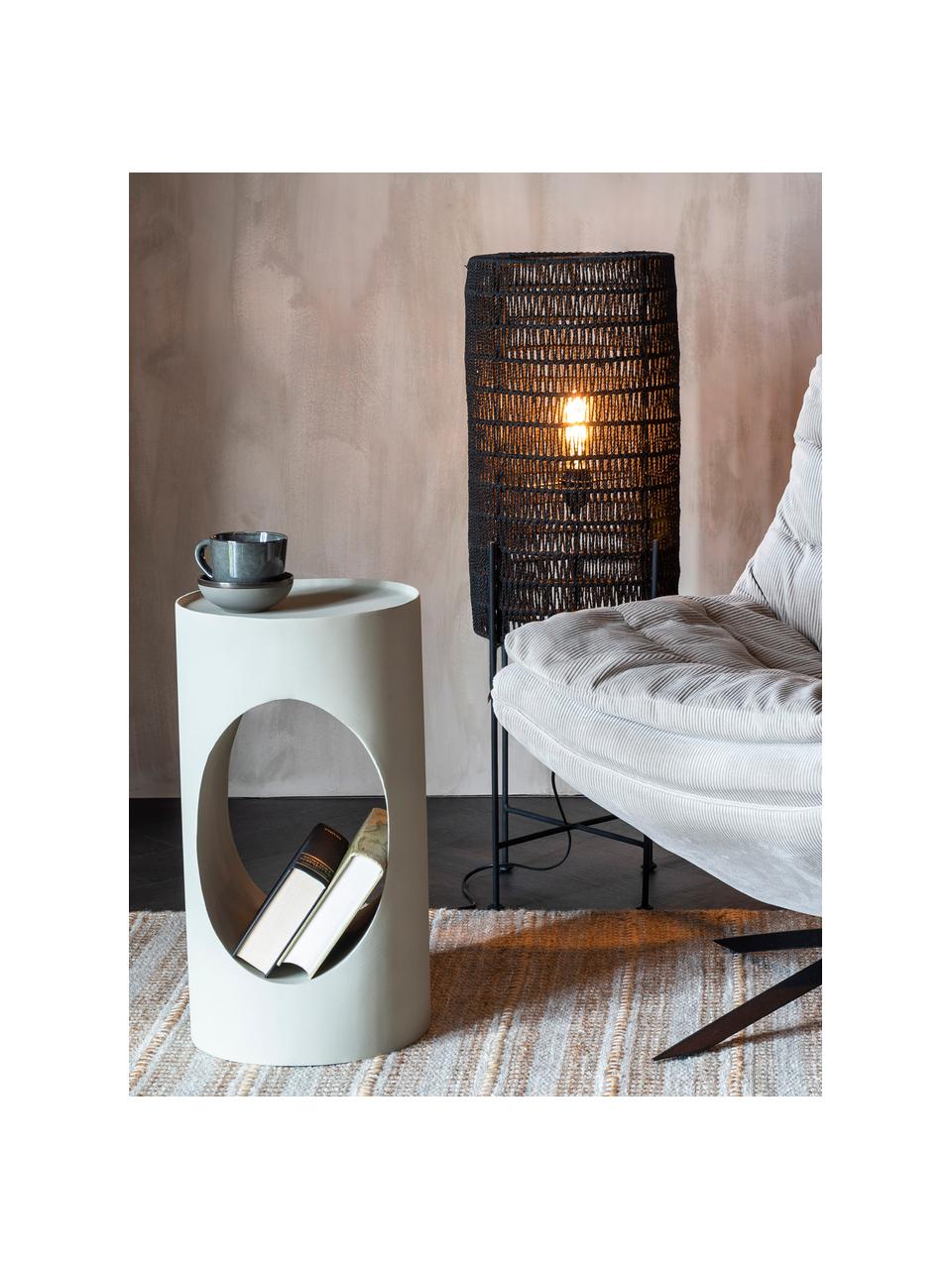 Tavolino rotondo in metallo Sai, Metallo verniciato a polvere, Beige, Ø 30 x Alt. 56 cm