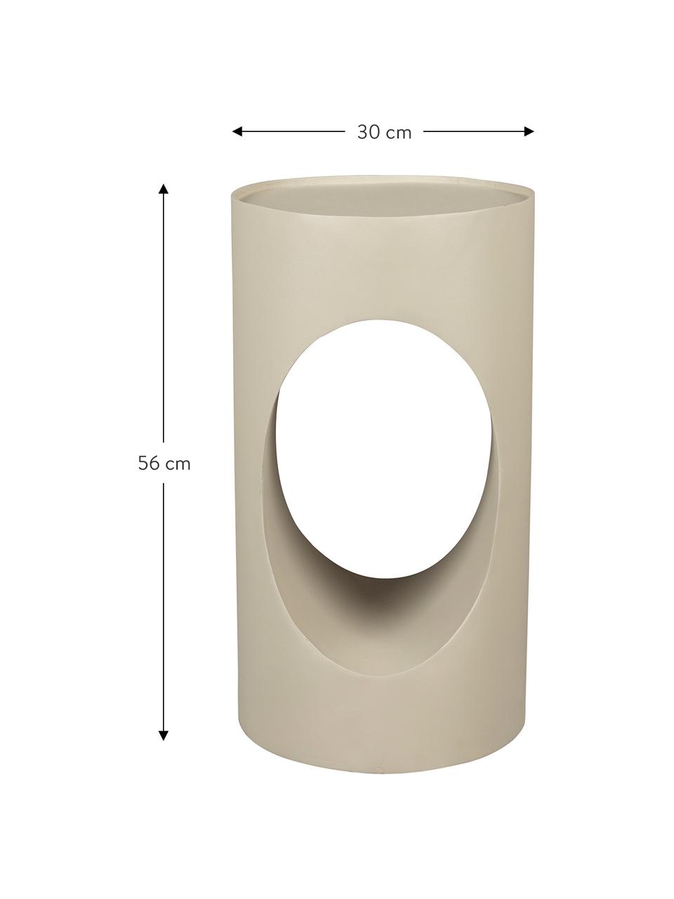 Tavolino rotondo in metallo Sai, Metallo verniciato a polvere, Beige, Ø 30 x Alt. 56 cm