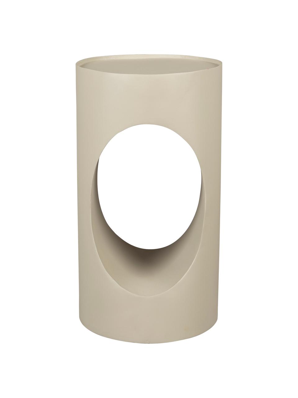 Tavolino rotondo in metallo Sai, Metallo verniciato a polvere, Beige, Ø 30 x Alt. 56 cm