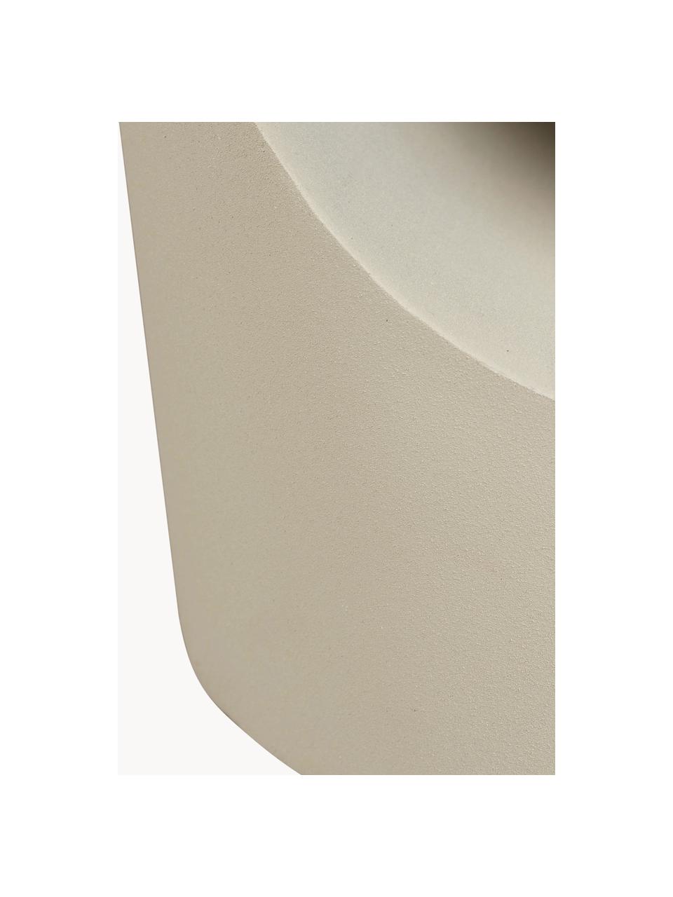 Tavolino rotondo in metallo Sai, Metallo verniciato a polvere, Beige chiaro, Ø 30 x Alt. 56 cm