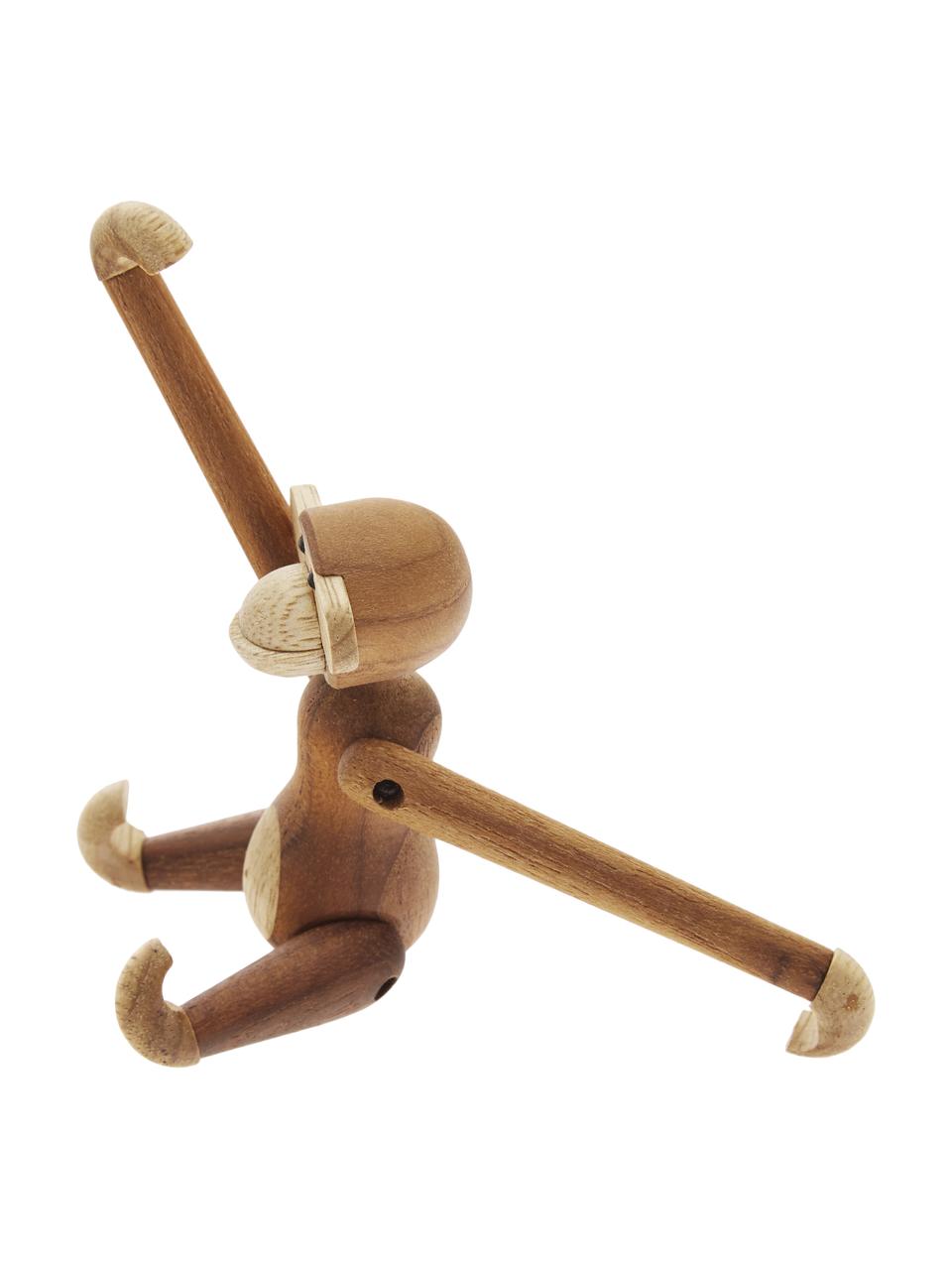 Figura decorativa de madera de teca de diseño Monkey, Madera de teca, madera de limba, barnizadas, certificado FSC, Madera de teca, An 20 x Al 19 cm