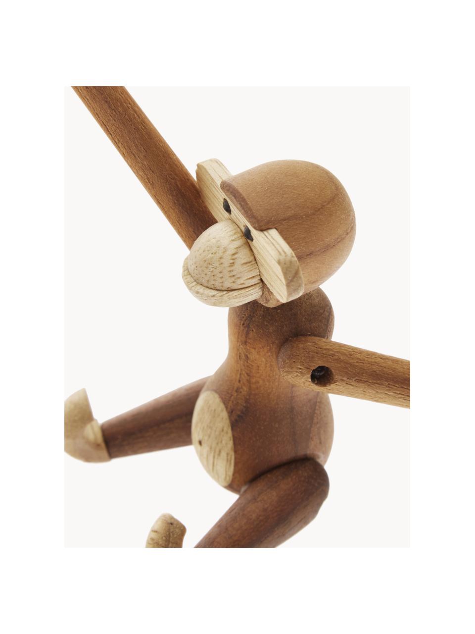 Dekorácia z tíkového dreva Monkey, V 10 cm, Tíkové drevo, limbové drevo, lakované, s certifikátom FSC, Tíkové drevo, limba drevo, Š 10 x V 10 cm