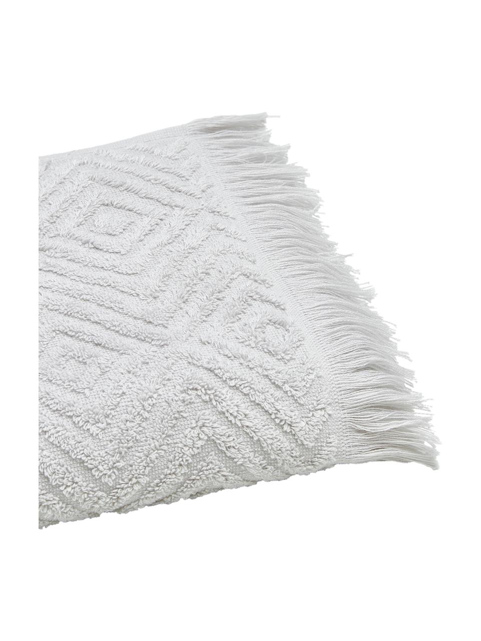 Handdoek Jacqui in verschillende formaten, met hoog-laag patroon, 100% katoen, middelzware kwaliteit, 490 g/m², Lichtgrijs, Douchehanddoek, B 70 x L 140 cm