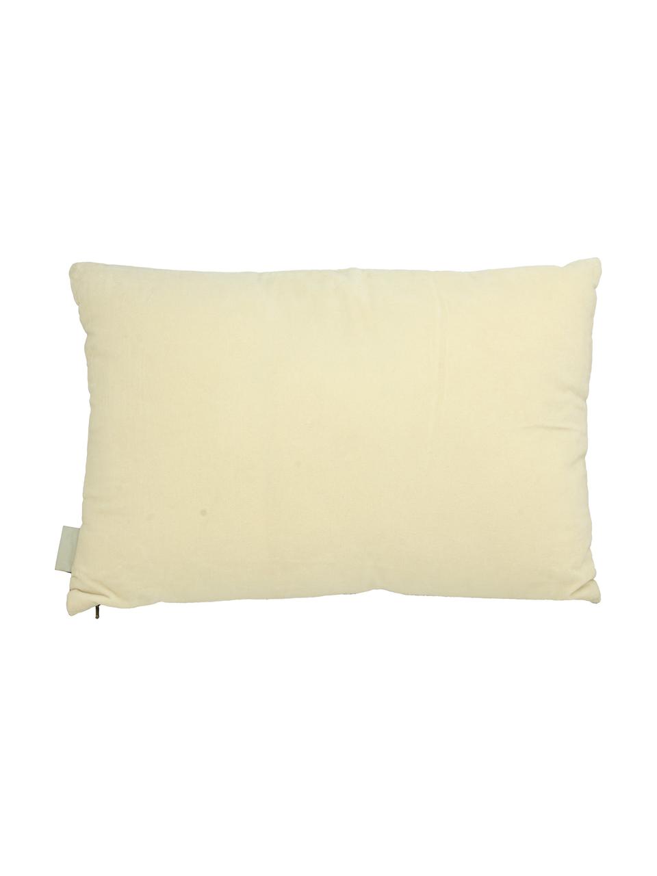 Cuscino in velluto Poppy, Rivestimento: velluto di cotone, Beige, tonalità grigie, Larg. 40 x Lung. 60 cm