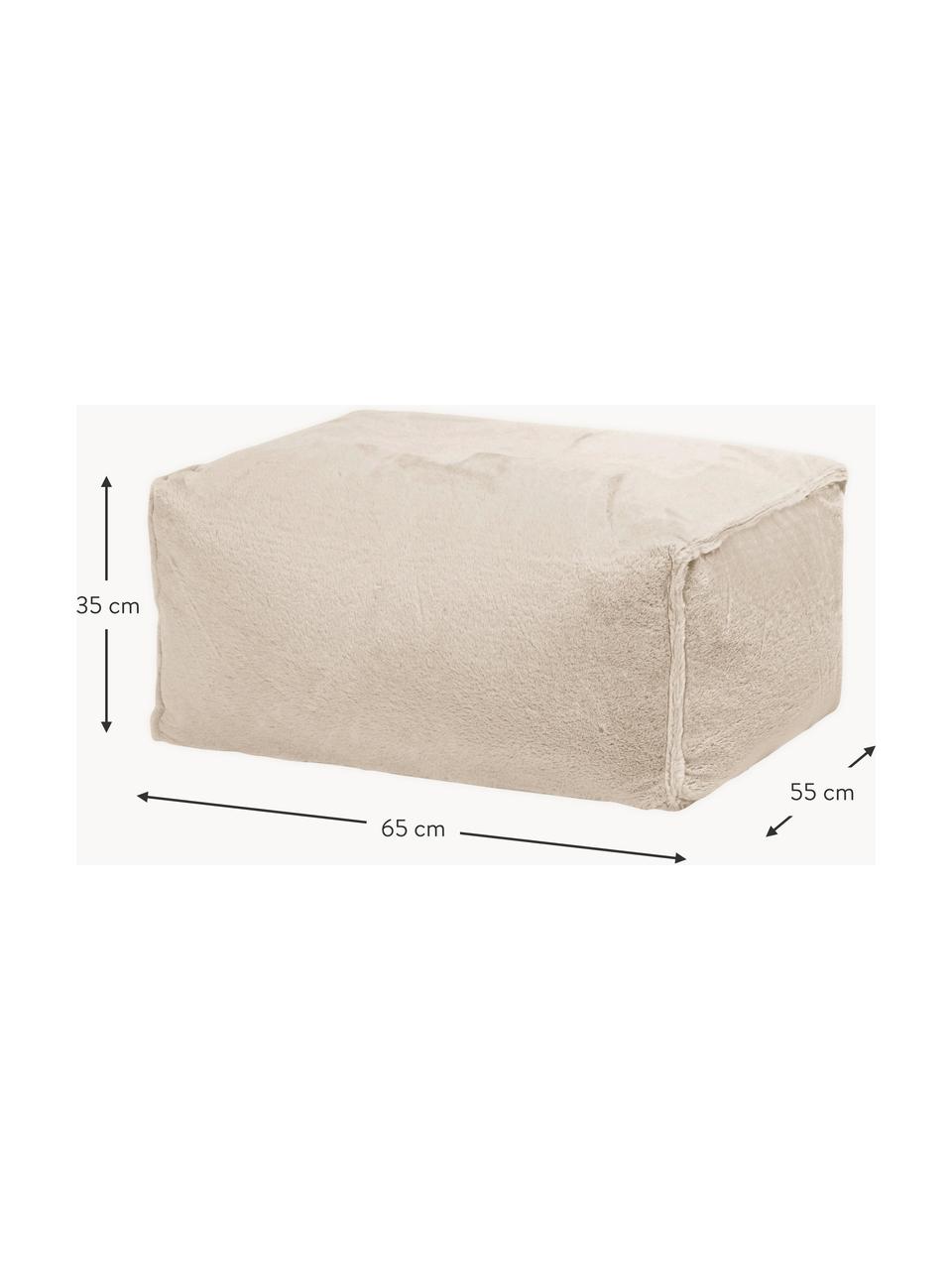 Poduszka podłogowa ze sztucznego futra Shara, Tapicerka: sztuczne futro (100 % pol, Jasny beżowy, S 65 x W 35 cm
