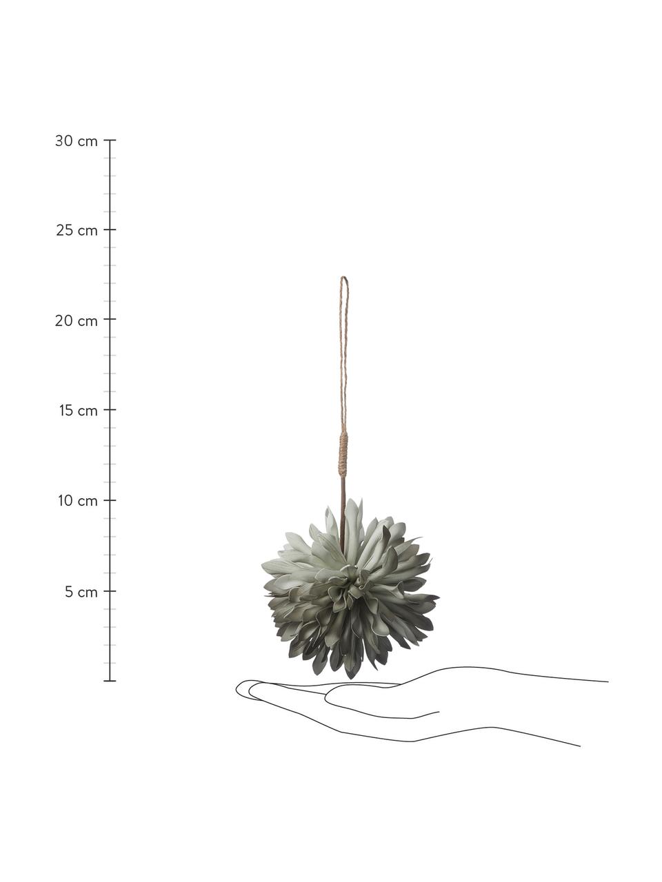 Ozdoba na stromček Florisa, 2 ks, Svetlozelená, Ø 10 x V 14 cm