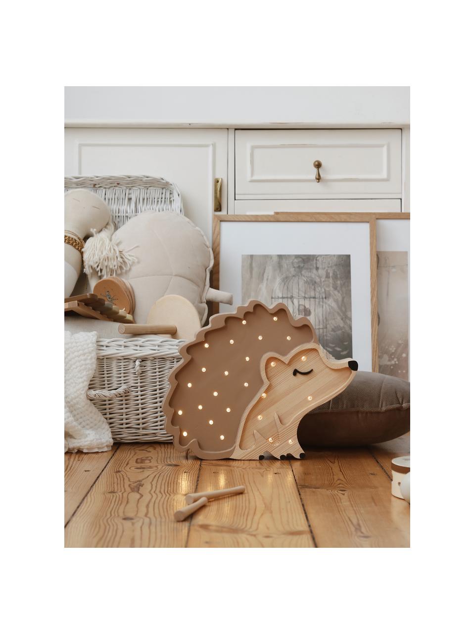 Handgefertigte LED-Kinderzimmerlampe Hedgehog mit Timerfunktion und Fernbedienung, dimmbar, Kiefernholz, lackiert

Dieses Produkt wird aus nachhaltig gewonnenem, FSC®-zertifiziertem Holz gefertigt., Beige, Kiefernholz, Schwarz, B 30 x H 26 cm